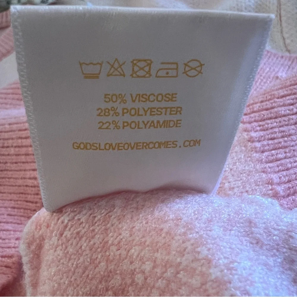 GLO Fruit of the Spirit Pink Jacquard Sweater Cherry Strawberry Size M - Picture 11 of 11